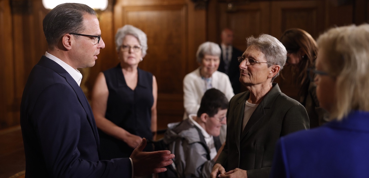 InVision Founder Ruth Siegfried Talking with Pennsylvania Governor Josh Shapiro